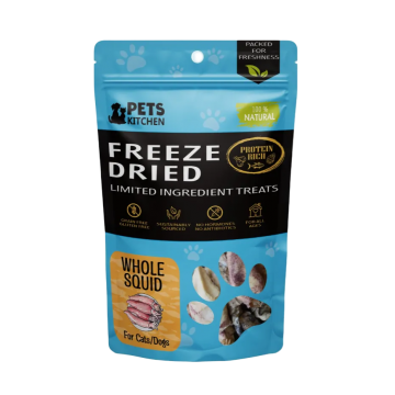 Pets Kitchen Cat Treat Freeze-Dried Whole Squid 40g x2
